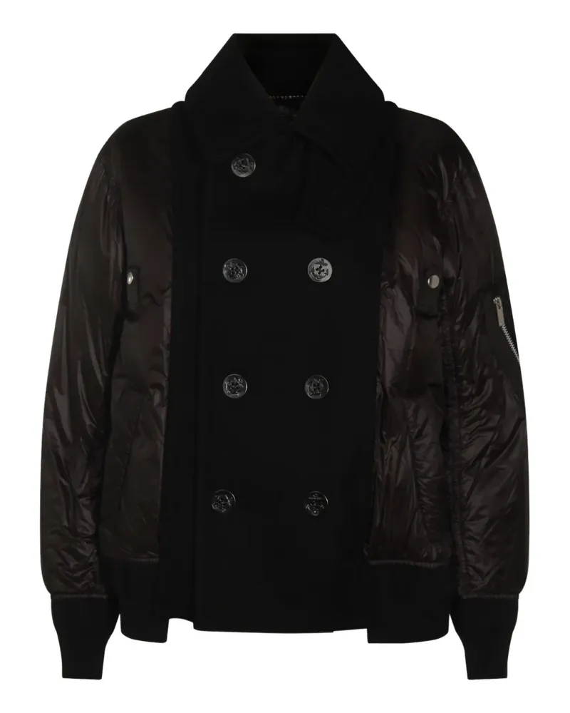 Sacai Zweireihige Daunenjacke - Schwarz Schwarz