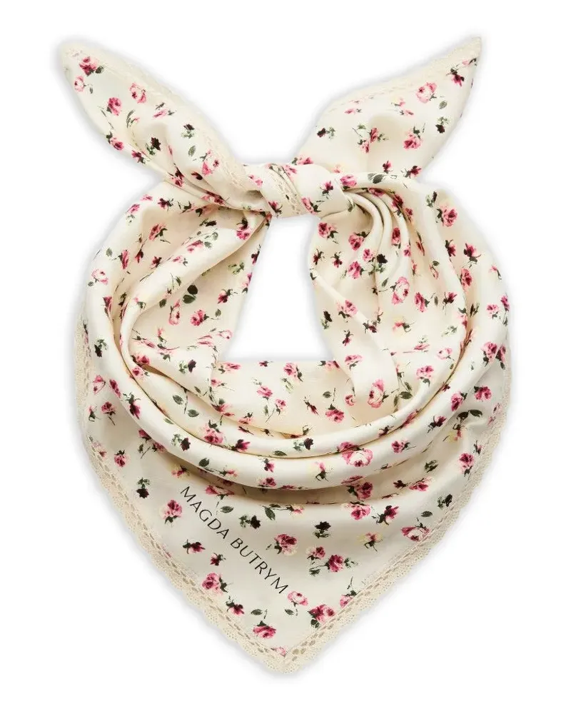 Magda Butrym floral-print silk scarf - Nude Nude