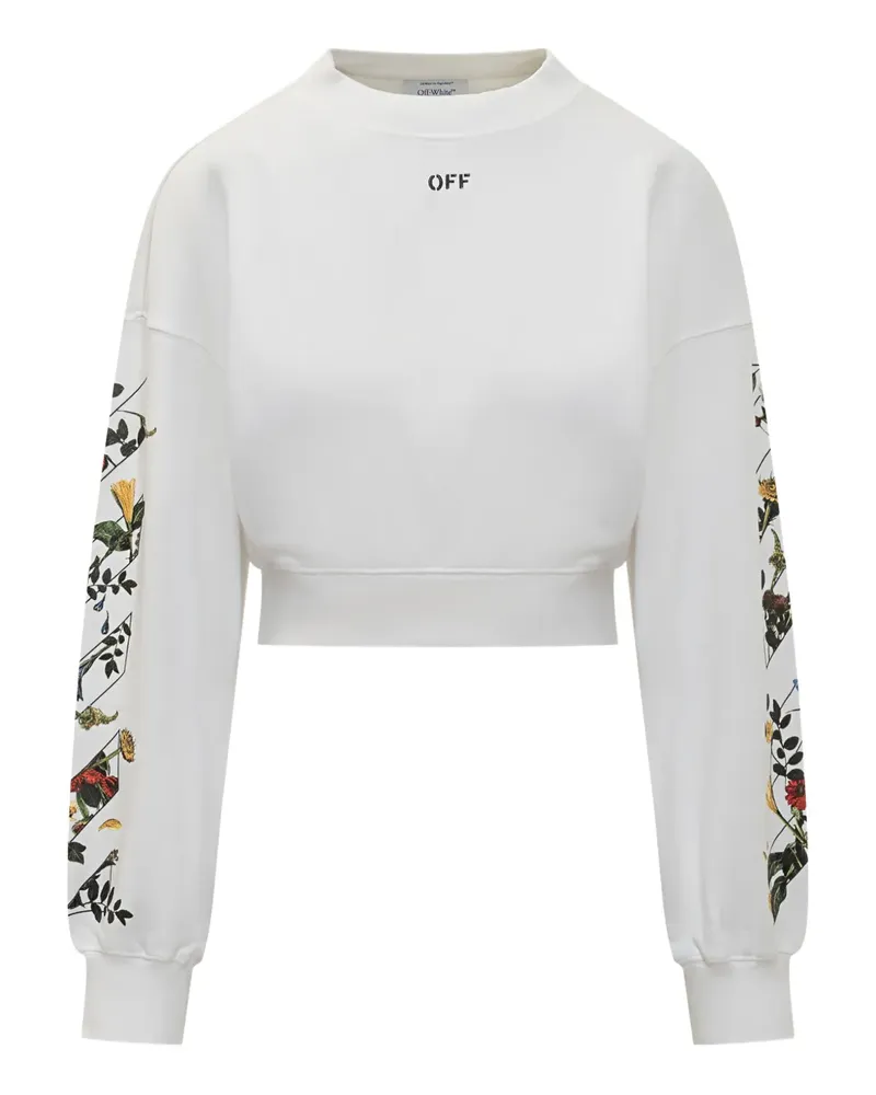 OFF-WHITE Rundhals-Sweatshirt mit Blumen-Print - Weiß Weiß