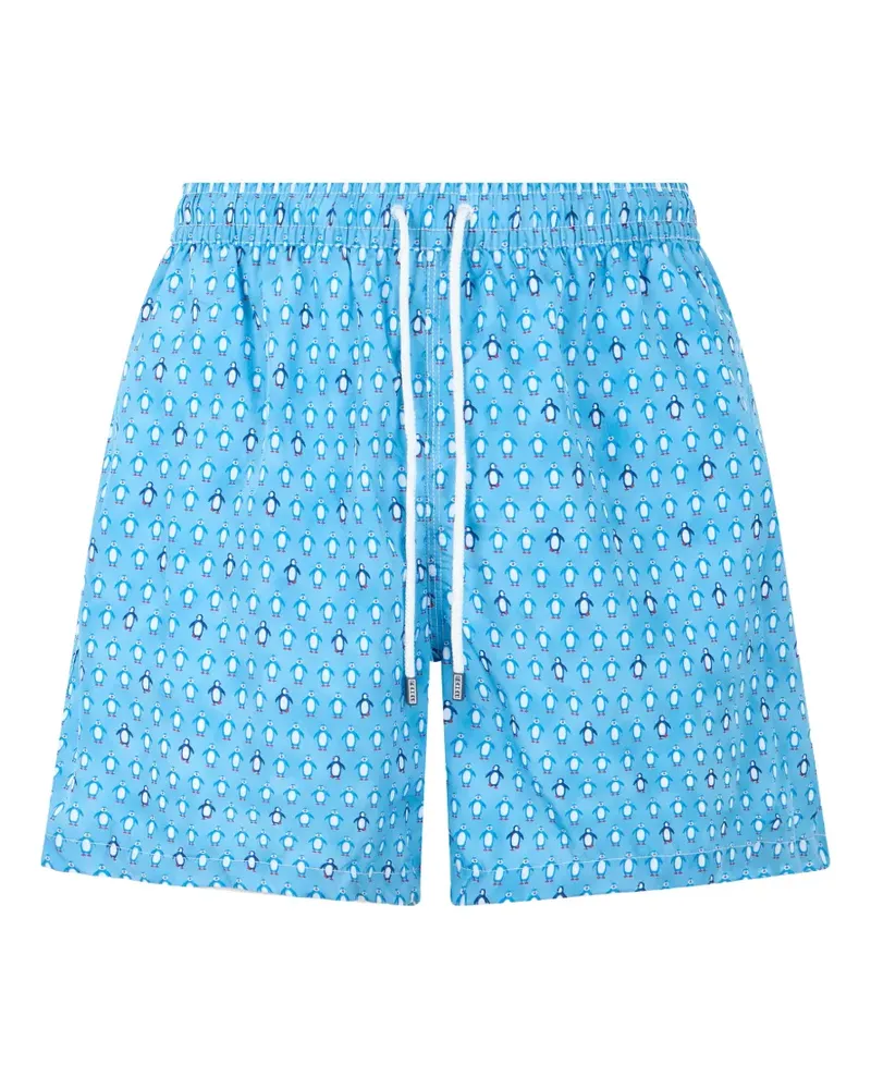 Fedeli penguin-print drawstring swim shorts - Blau Blau