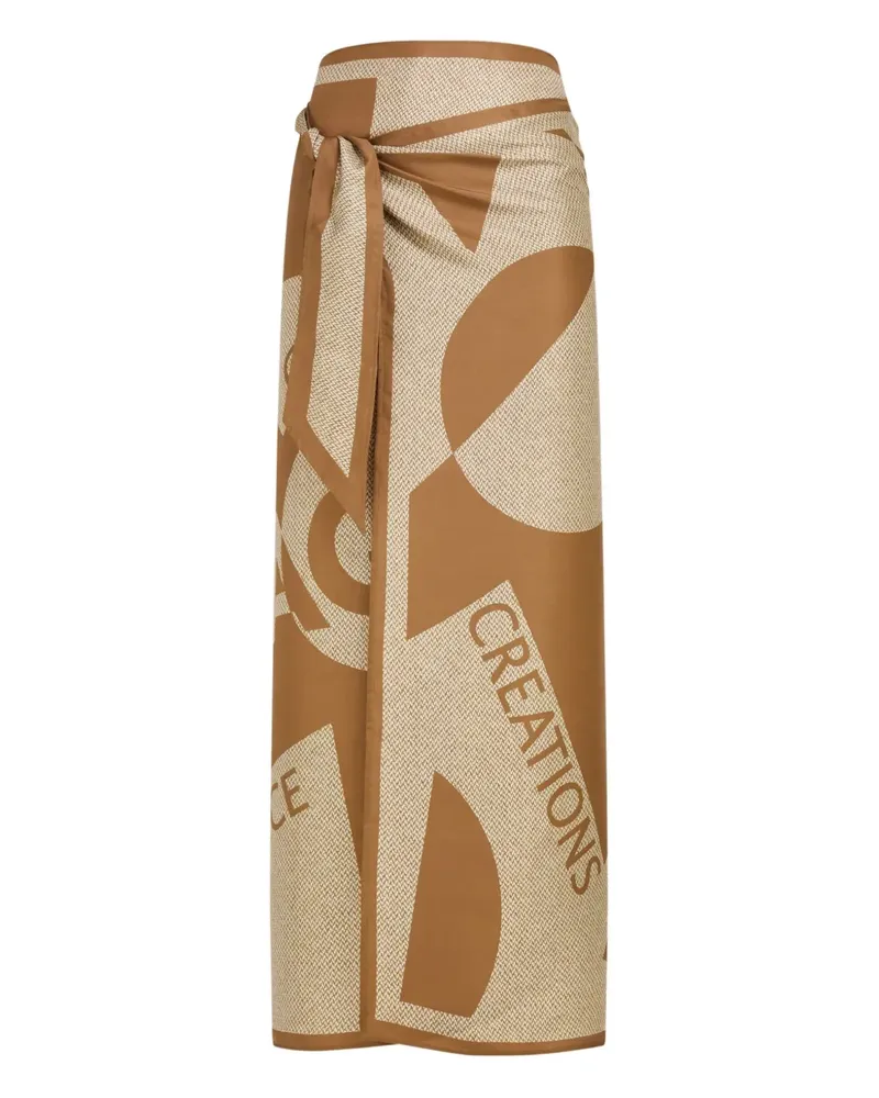 Ferragamo Kaftan mit Print - Nude Nude