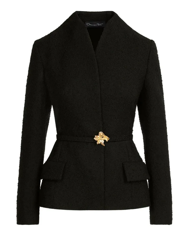 Oscar de la Renta Tweed-Jacke mit Gürtel - Schwarz Schwarz