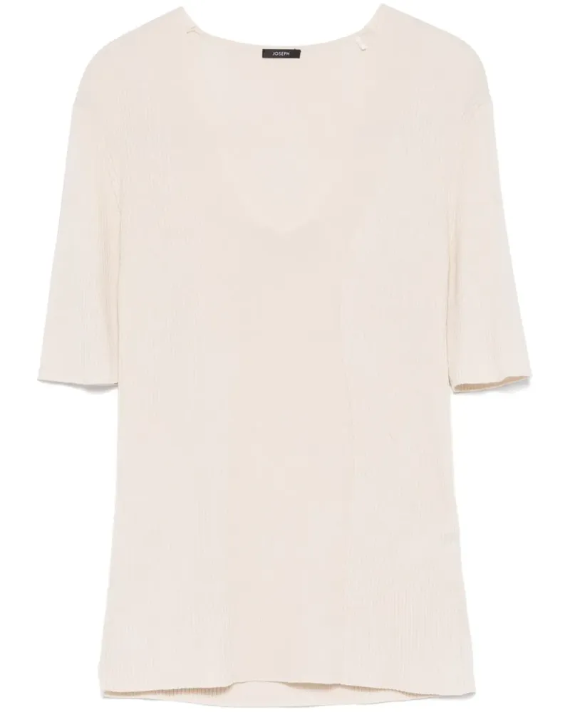 Joseph Geripptes Merino-T-Shirt - Nude Nude