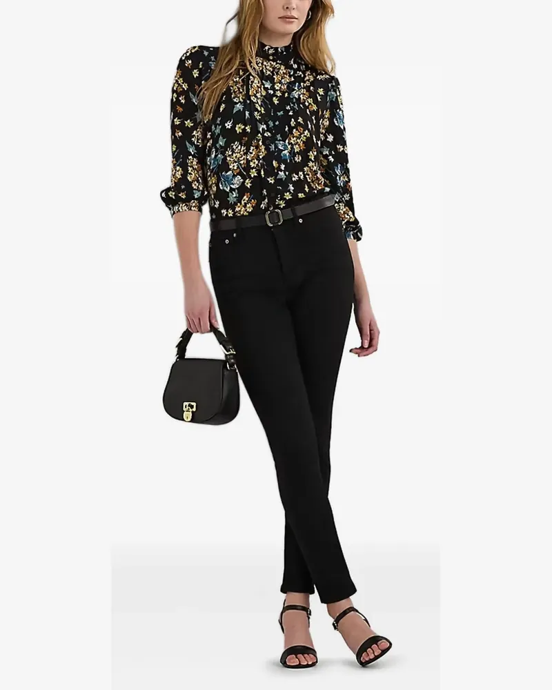 Ralph Lauren Georgette-Hemd mit Blumen-Print - Schwarz Schwarz