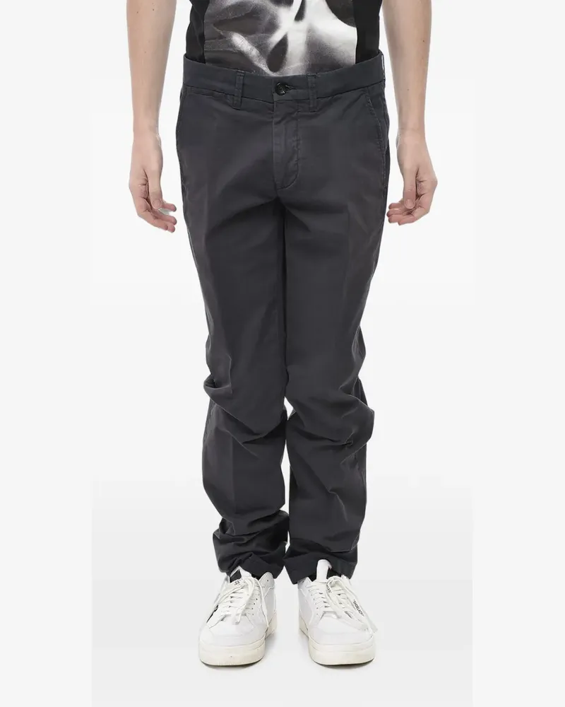 Corneliani logo-patch chino trousers - Blau Blau