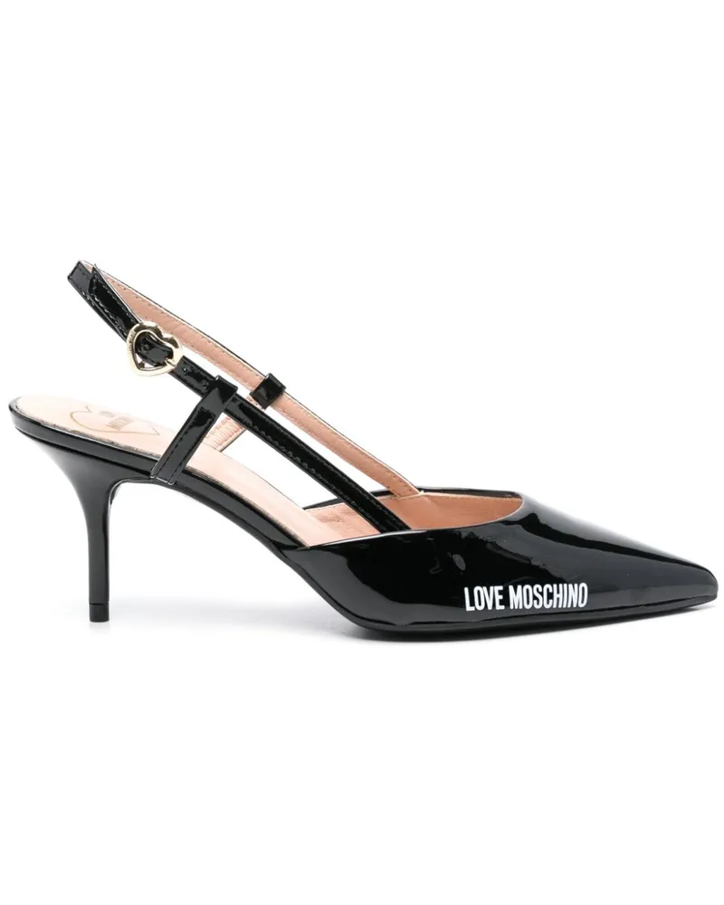 Moschino Pumps mit Logo-Print 80mm - Schwarz Schwarz