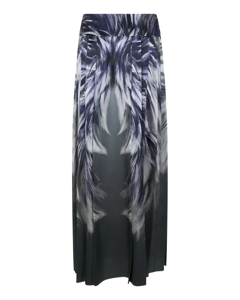 Alberta Ferretti Maxirock mit Feder-Print - Blau Blau
