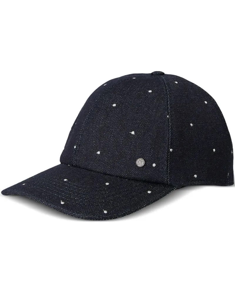Maison Michel Jeans-Baseballkappe mit Tiger - Blau Blau