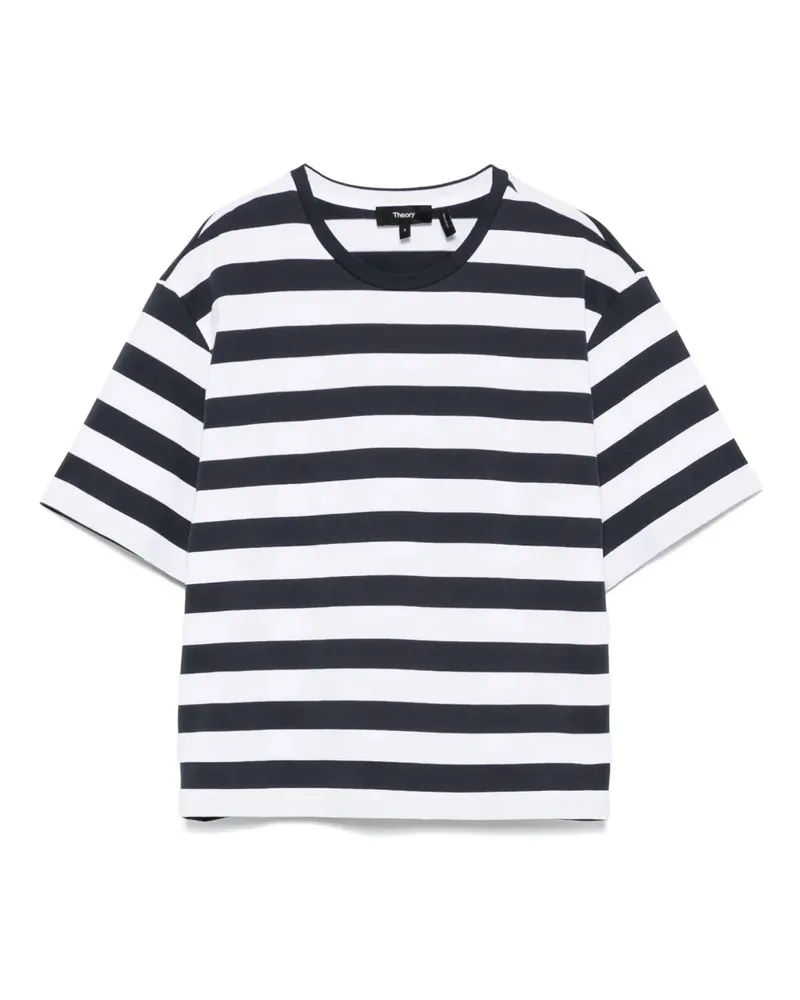 Theory T-Shirt mit breiten Streifen - Blau Blau