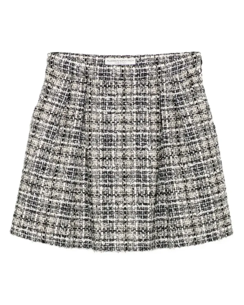 Alessandra Rich Karierter Tweed-Lurex-Rock - Schwarz Schwarz