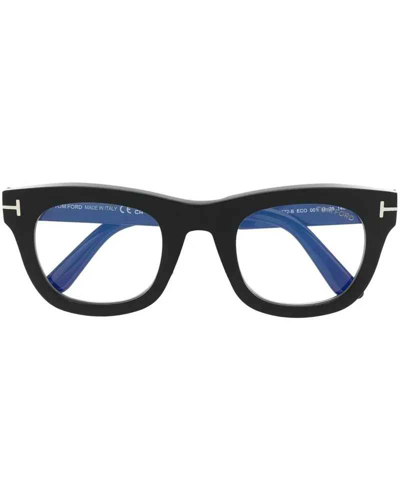 Tom Ford Brille mit Logo-Schild - Schwarz Schwarz