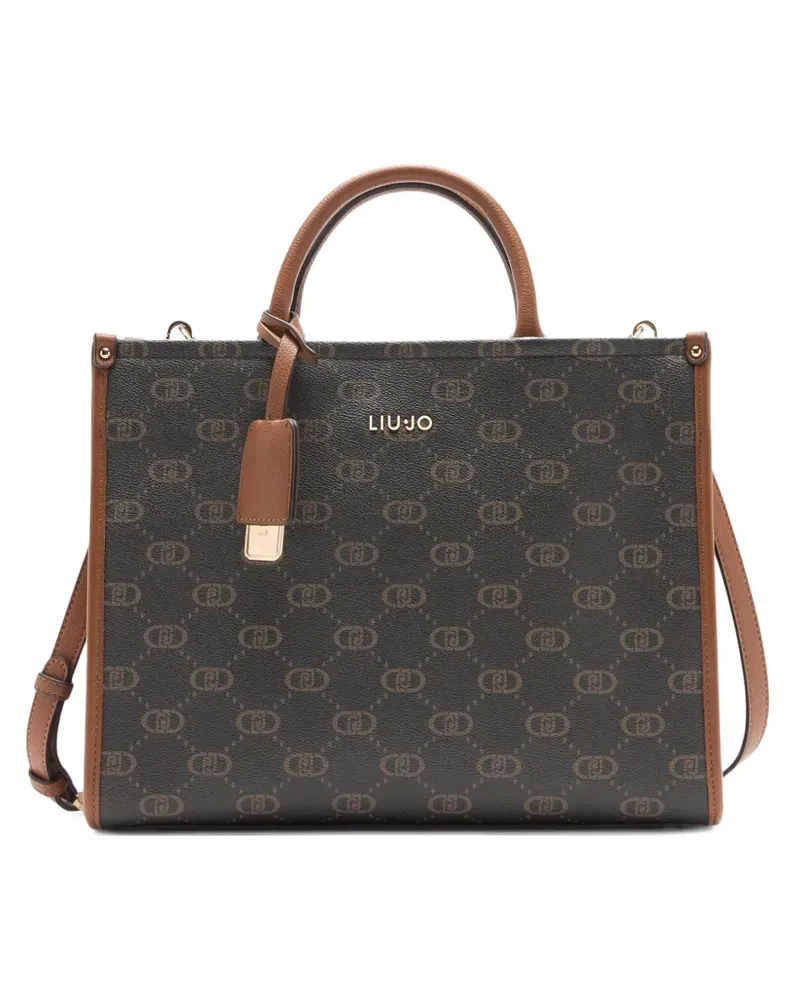 Liu Jo Mittelgroße Schultertasche mit Logo-Print - Braun Braun