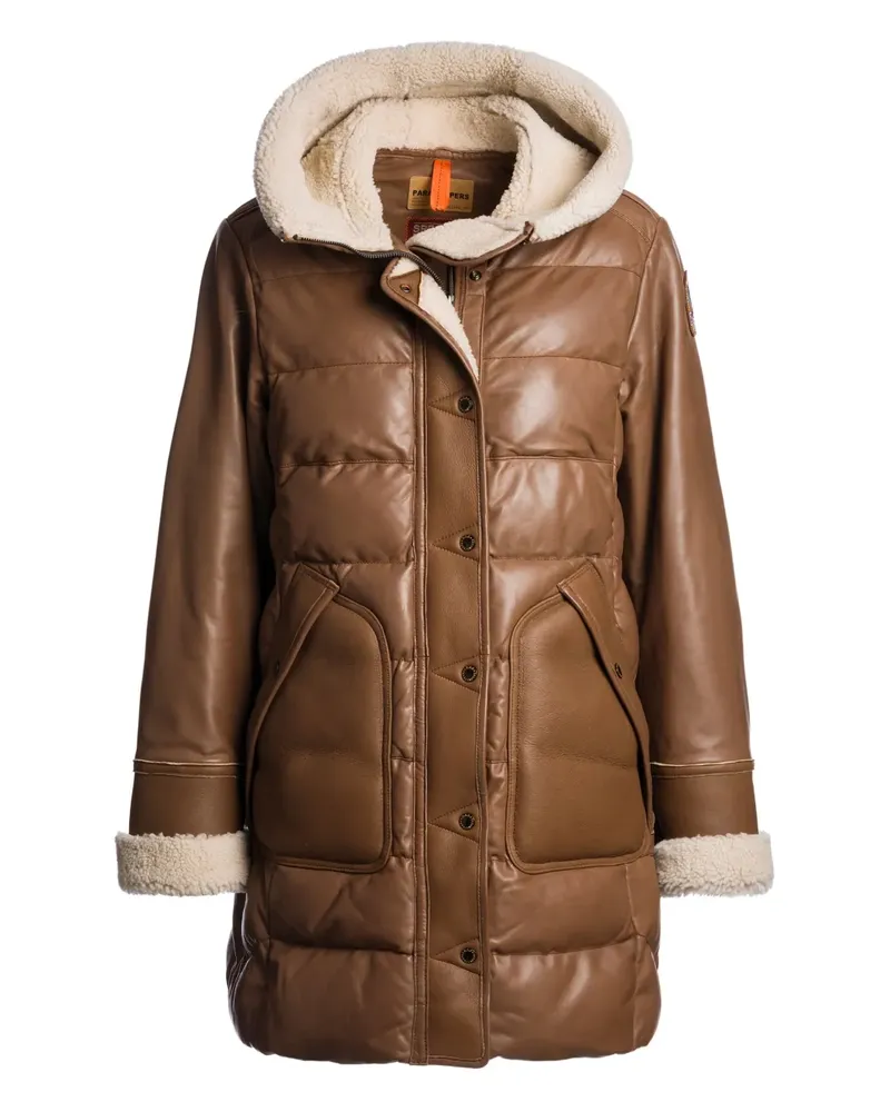 Parajumpers Gesteppter Demi Special Ledermantel - Braun Braun