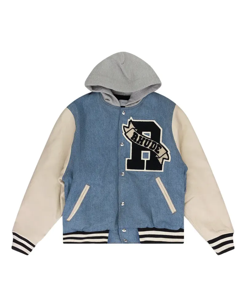 RHUDE Collegejacke mit Kapuze - Blau Blau