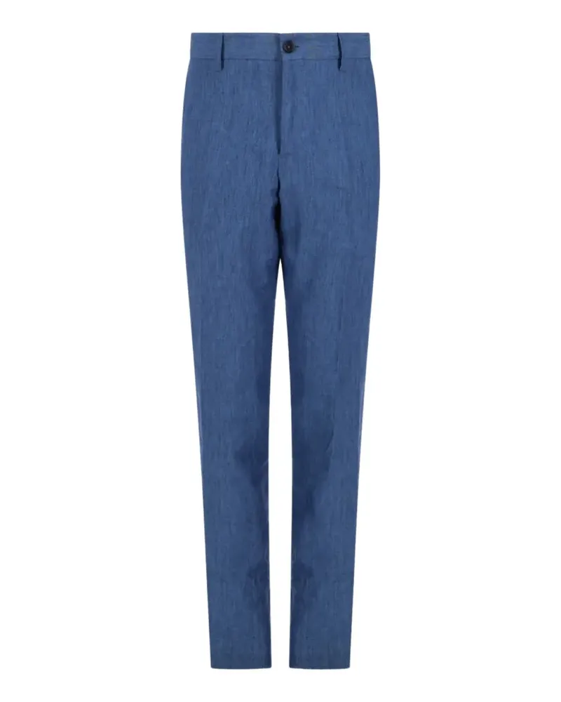 120% Lino straight-leg linen trousers - Blau Blau