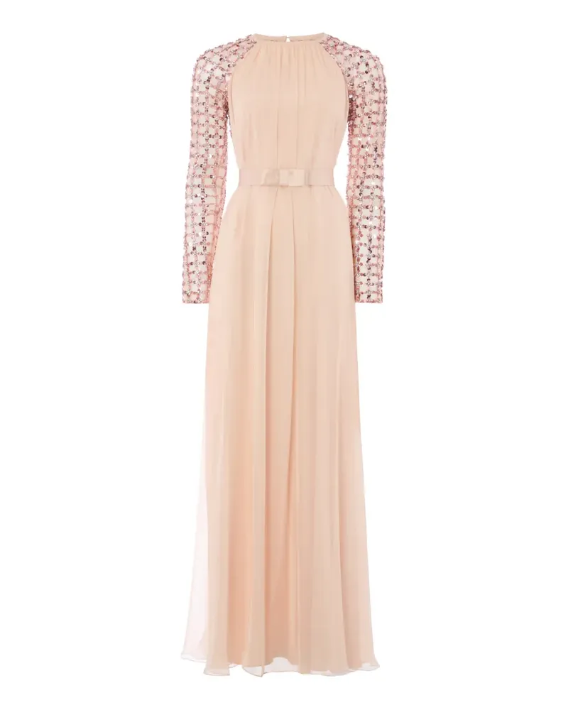 Temperley London Angelli Lattice sequin-embellished maxi dress - Nude Nude