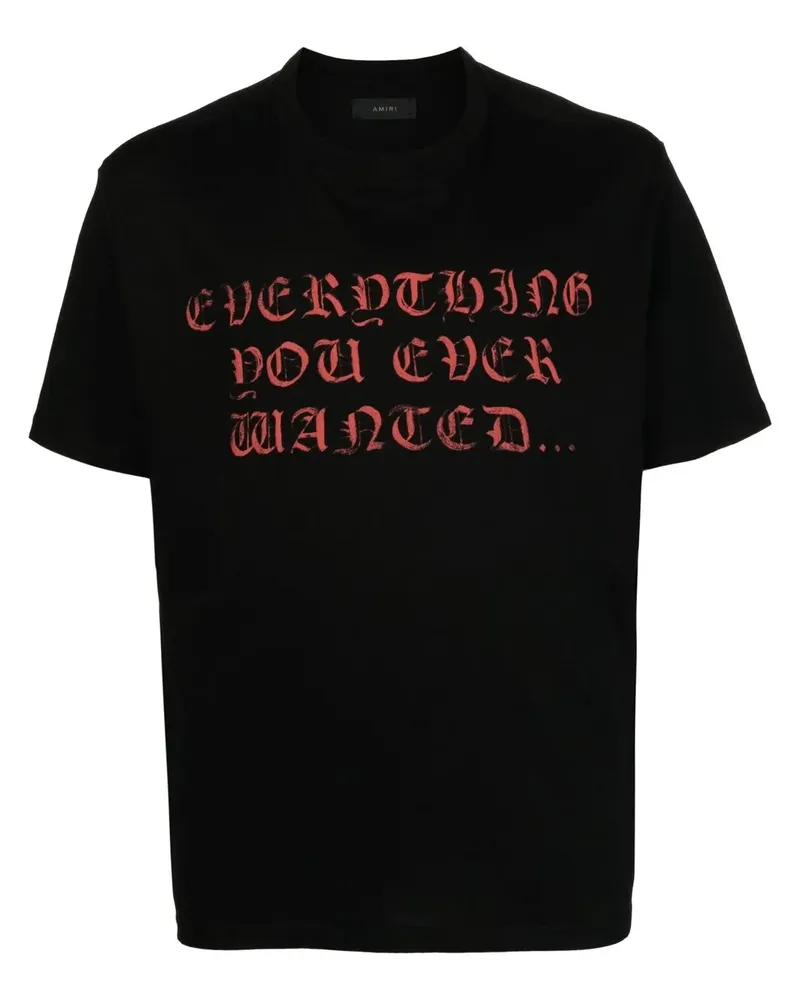 Amiri Everything T-Shirt mit Slogan-Print - Schwarz Schwarz