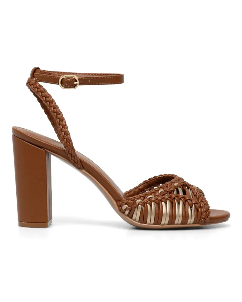 Twin-Set Gewebte Sandalen mit Knöchelriemen - Braun Braun