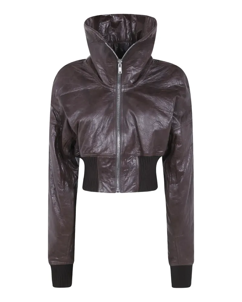 Rick Owens Cropped-Jacke aus Leder - Braun Braun