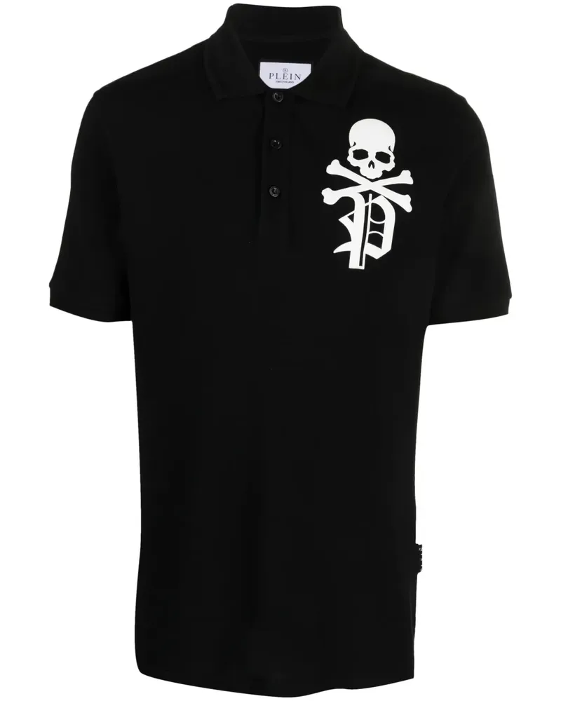 Philipp Plein Skull and Bones Poloshirt - Schwarz Schwarz