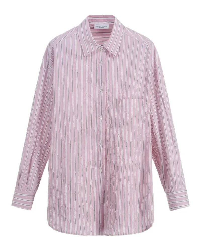 Roberto Collina striped wrinkled shirt - Rosa Rosa