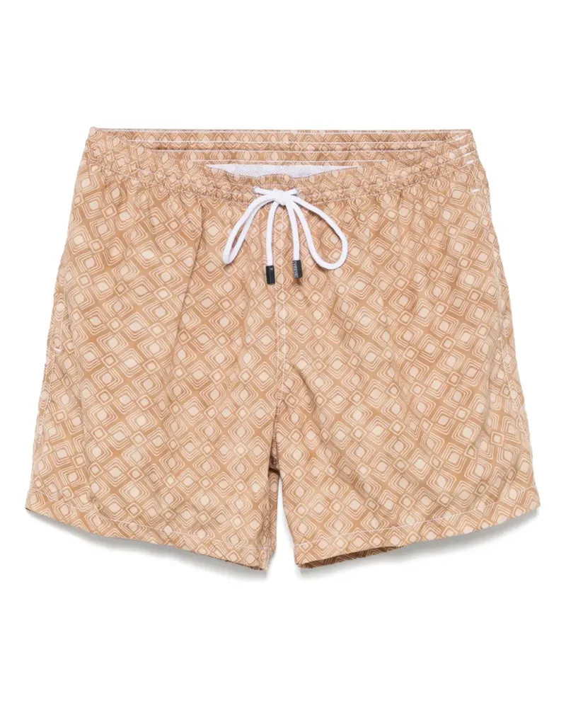 BARBA Badeshorts mit geometrischem Print - Nude Nude