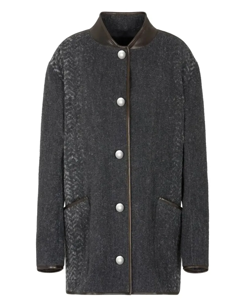 Giorgio Armani single-breasted coat - Grau Grau