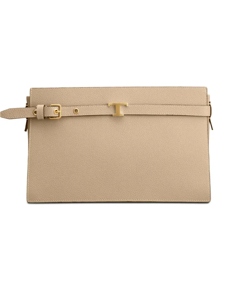 TOD'S T Timeless Clutch - Nude Nude