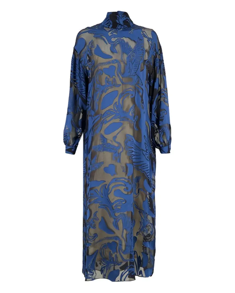 PAULA Devoré-Kleid mit Rollkragen - Grau Grau