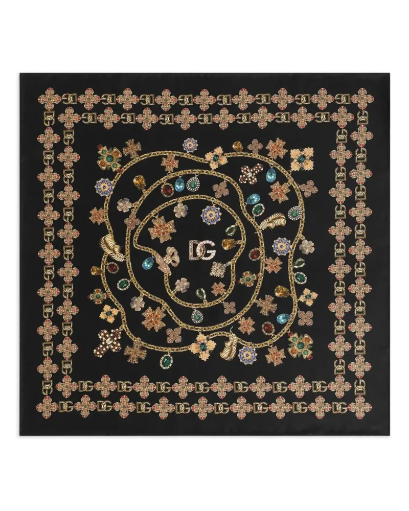 Dolce & Gabbana Schal mit Blumenstickerei - Schwarz Schwarz
