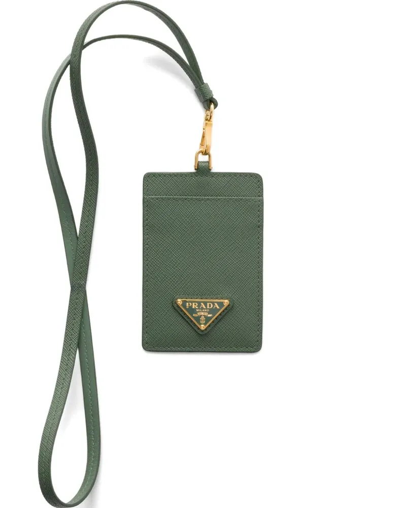 Prada Kartenetui mit Logo - Grün Grün