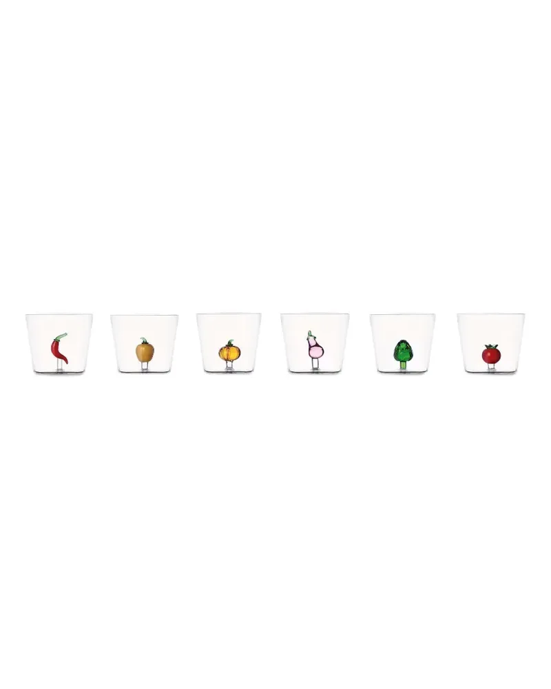 Ichendorf Milano Gläser mit Gemüsemotiv (6er-Set) - Weiß Weiß