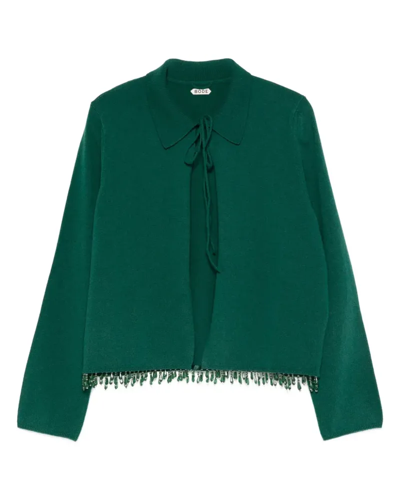 BODE Lodge Cardigan mit Tropfen-Perlen - Grün Grün