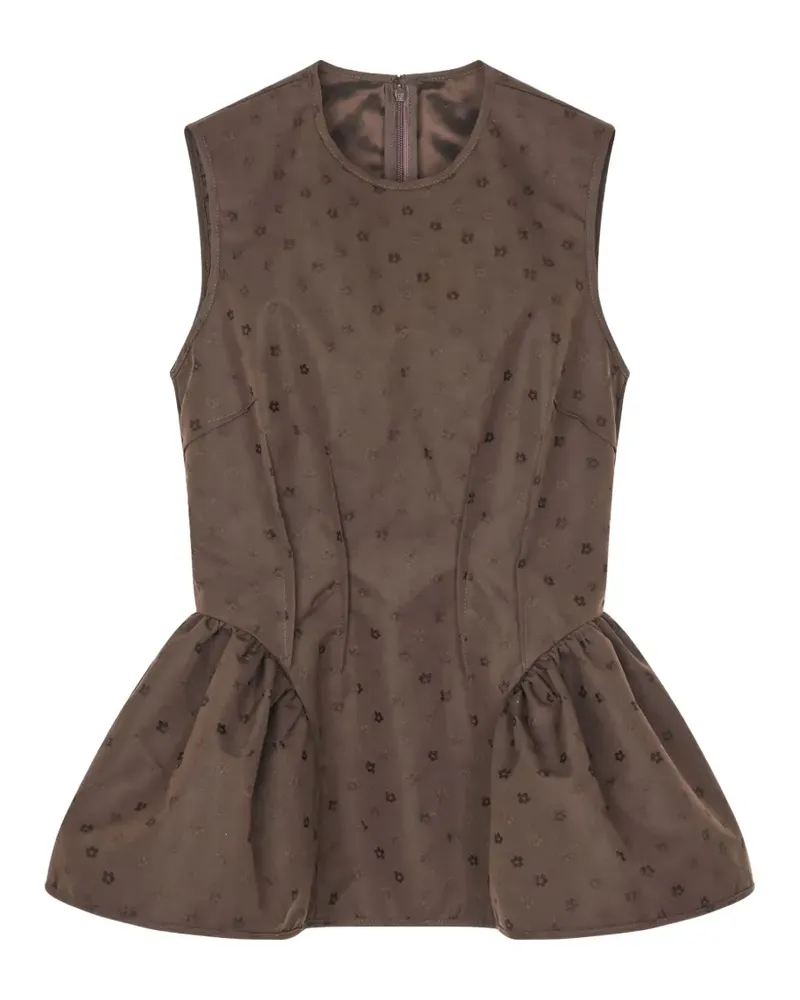 Cecilie Bahnsen Daimi floral-jacquard peplum top - Braun Braun