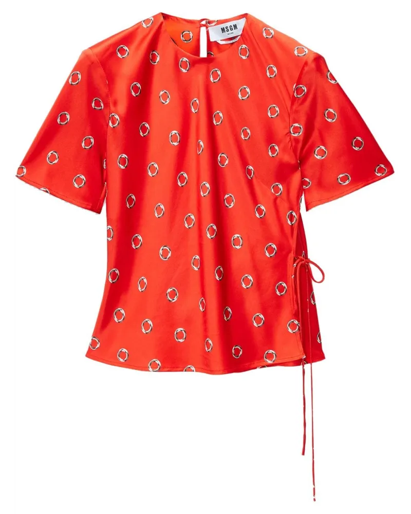 MSGM Bluse mit grafischem Print - Rot Rot