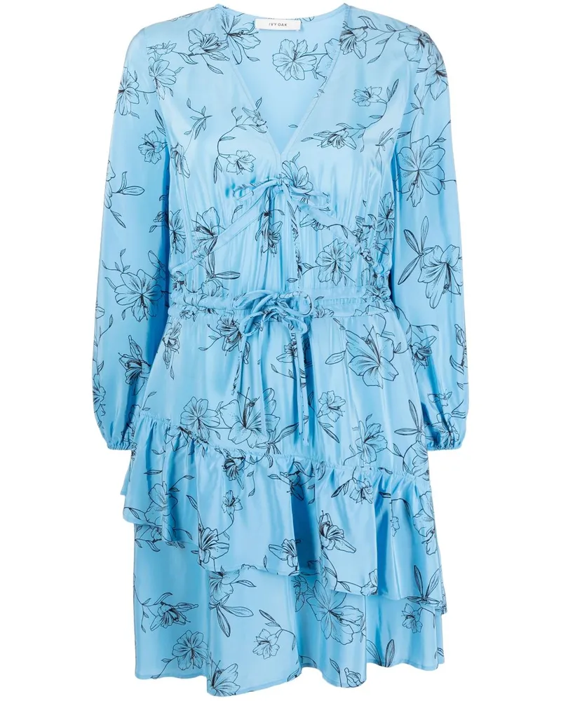 IVY & OAK Ausgestelltes Kleid mit Blumen-Print - Blau Blau