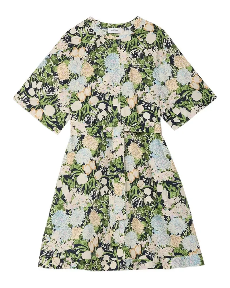 ottod’Ame belt floral mini dress - Schwarz Schwarz