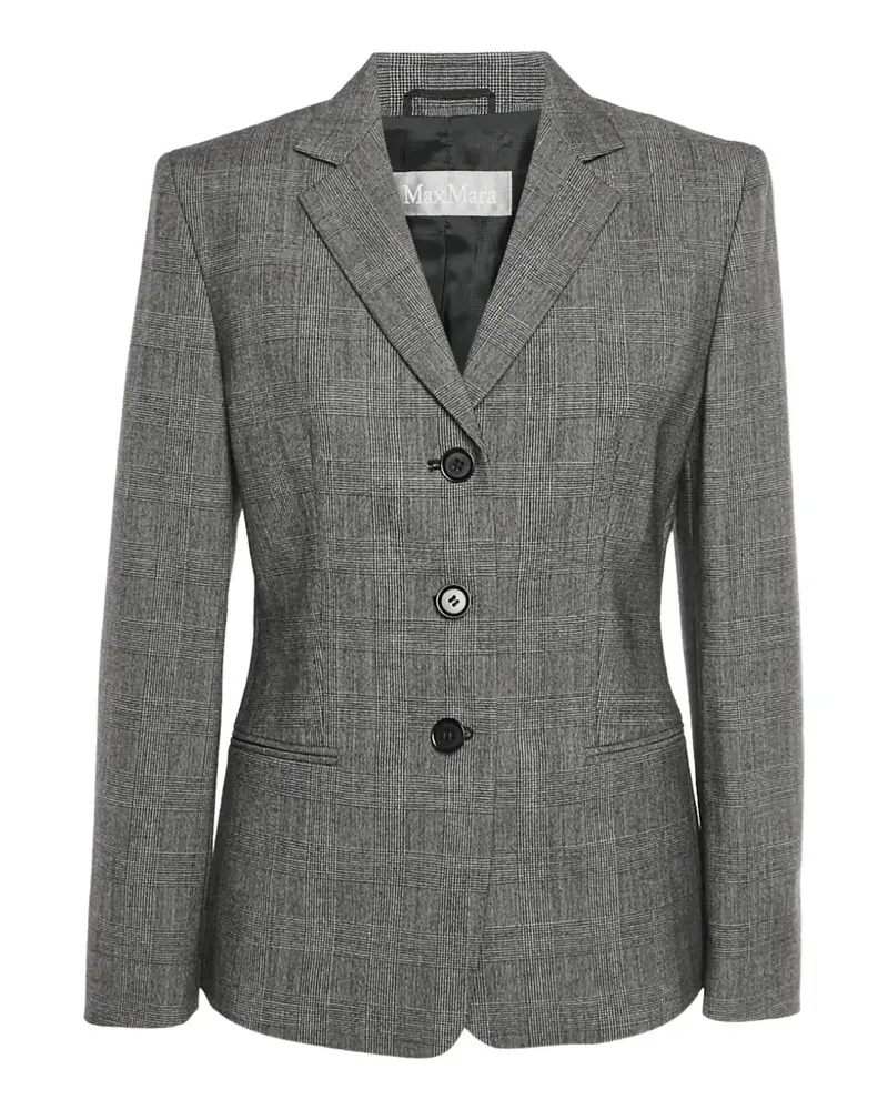 Max Mara glen-check single-breasted blazer - Grau Grau