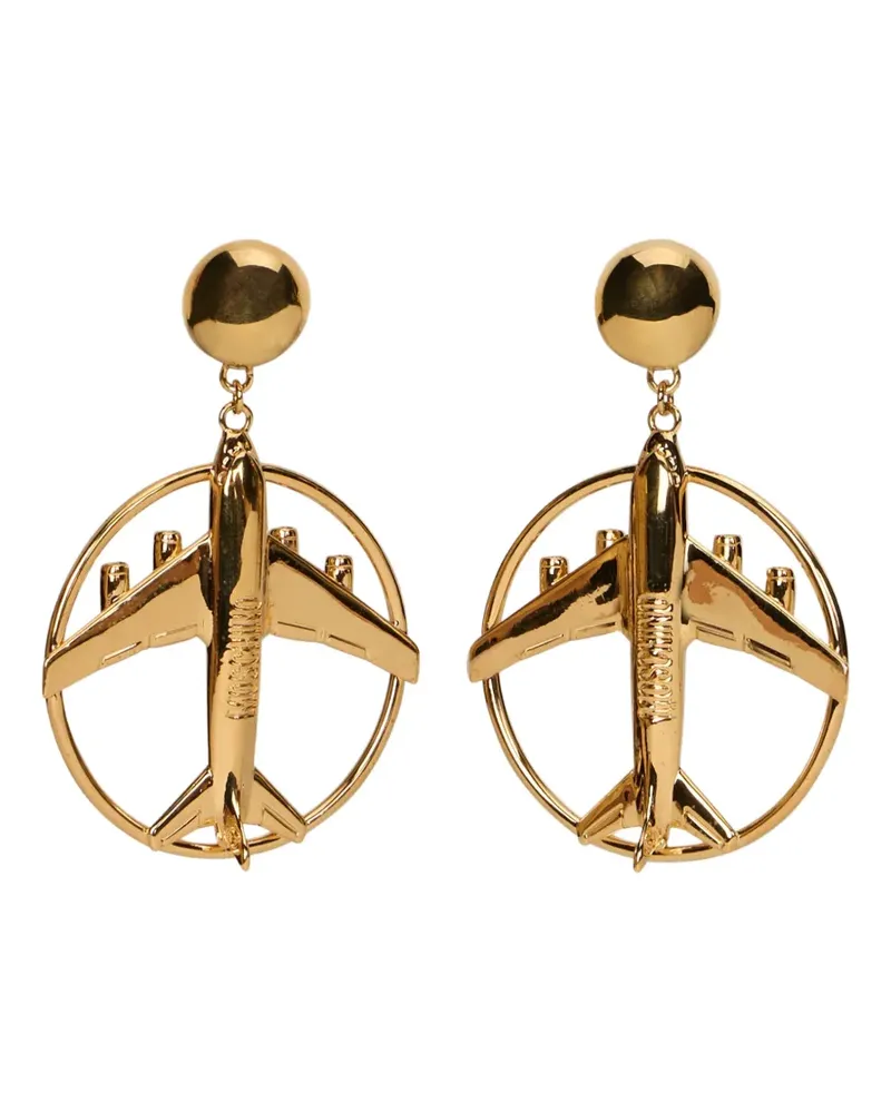 Moschino Ohrclips mit Flugzeug-Motiv - Gold Gold