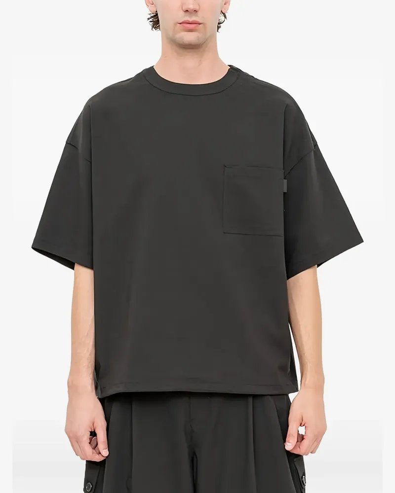 SONGZIO Besticktes Polyptych T-Shirt - Schwarz Schwarz