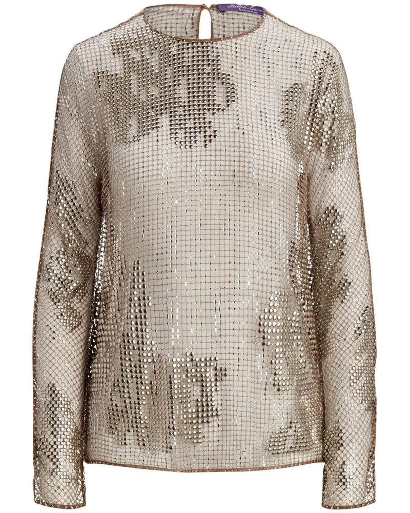 Ralph Lauren Langarmshirt mit Kristallen - Braun Braun