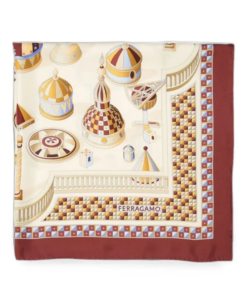 Ferragamo geometric-print scarf - Nude Nude