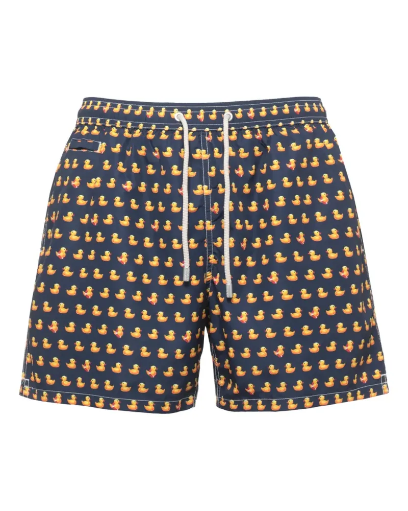 MC2 Saint Barth Lighting Micro duck-print drawstring swim shorts - Blau Blau