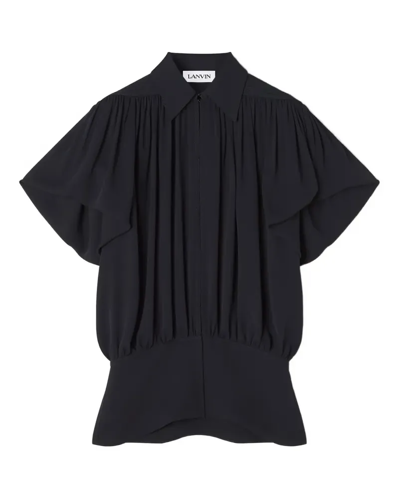 Lanvin Kurzärmeliges Oberteil mit Falteneinsatz - Schwarz Schwarz