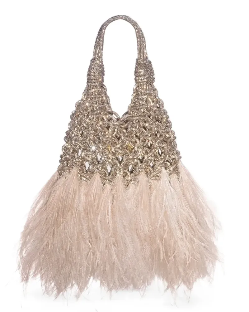 HIBOURAMA mini Vannifique plumes shoulder bag - Gold Gold