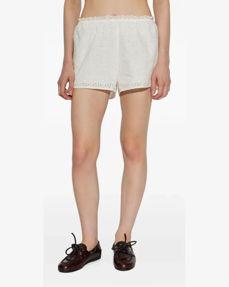 Posse Harriet Shorts mit Lochstickerei - Weiß Weiß