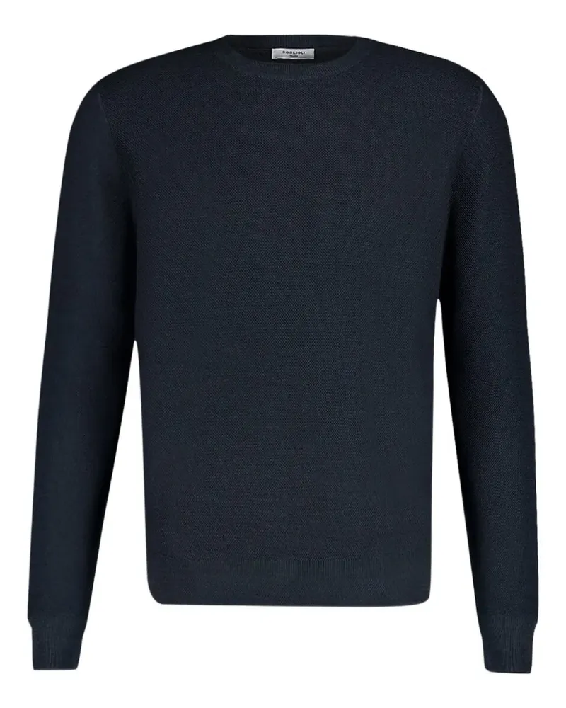 Boglioli Pullover mit rundem Ausschnitt - Blau Blau