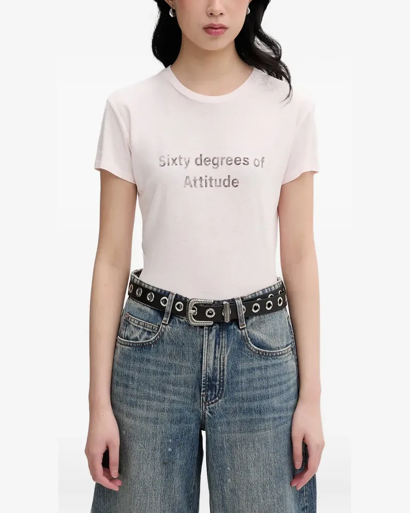 Miss Sixty slogan-print T-shirt - Rosa Rosa