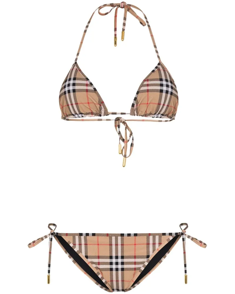 Burberry Bikini mit Karomuster Braun