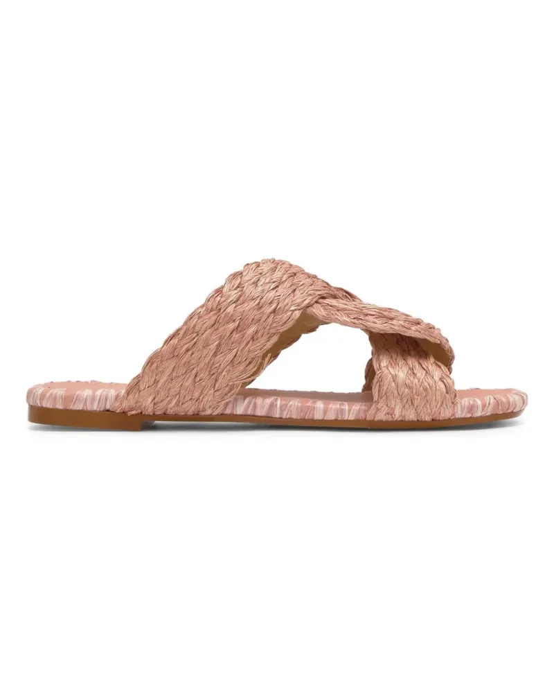 Castañer braided crossover-strap flat sandals - Rosa Rosa